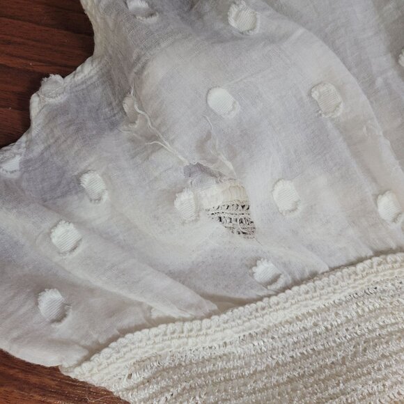 L'POGEE Boho Asymmetrical White Skirt Eyelet Detail & Crochet Layers Drawstring - Picture 10 of 16